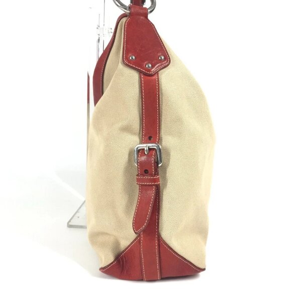 PRADA logo Shoulder Rope Canvas Tote Bag Hobo Bag Shoulder Bag - Picture 9 of 13
